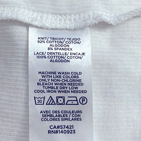 LOFT White Ribbed Button Down Henley with Embroidered Sleeves L - Picture 10 of 10